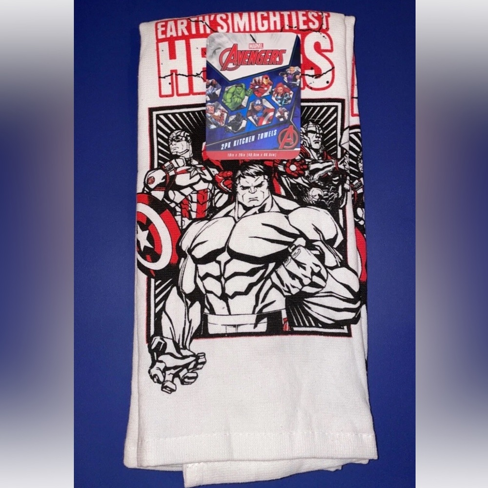 Marvel Avengers Superhero Kitchen Towels - Red, Black, White new
